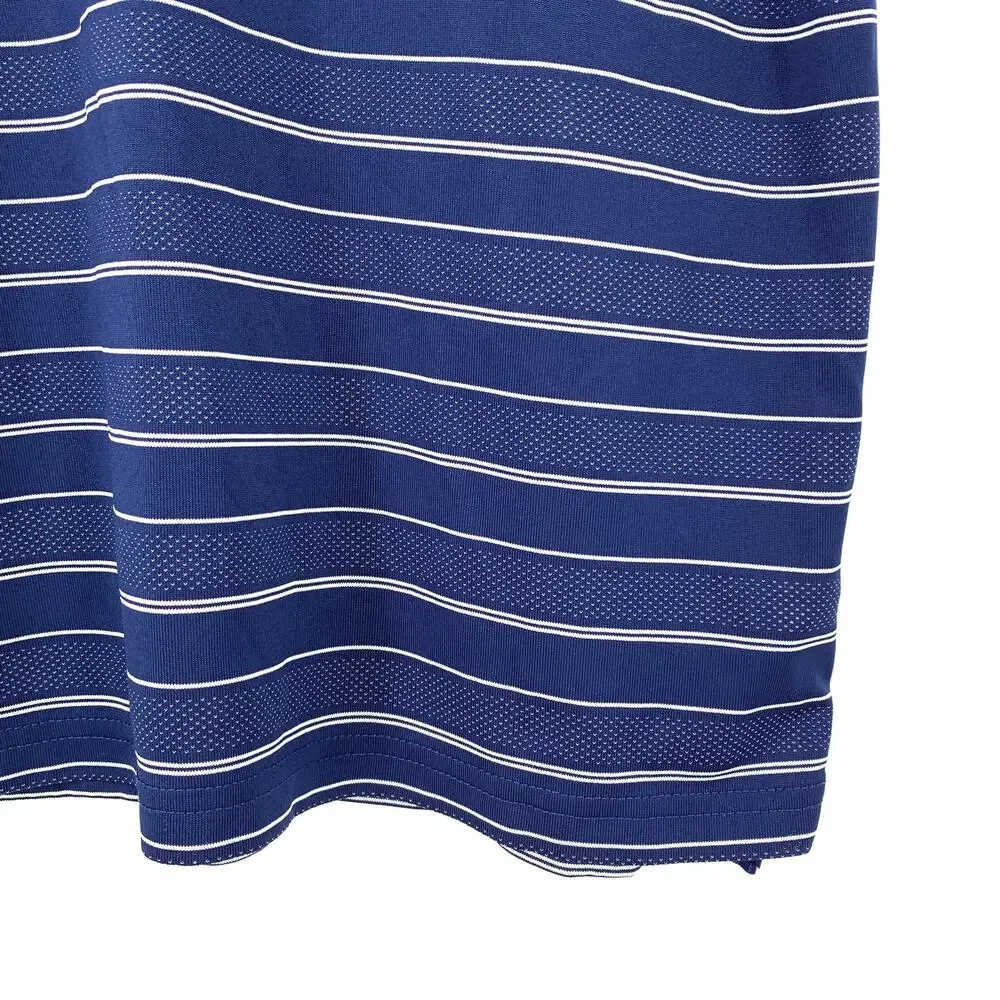 Brooks Brothers Fleece Performance Polo Shirt Boys Sz M Blue White Stripe